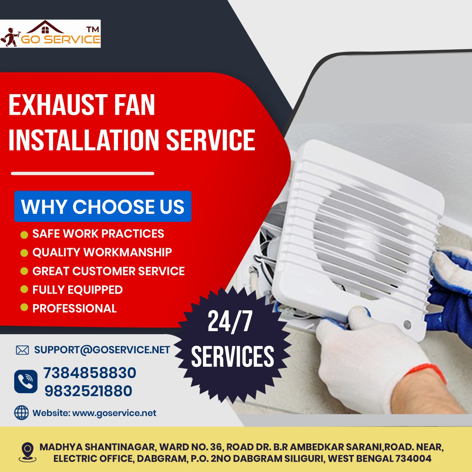 Exhaust fan installation